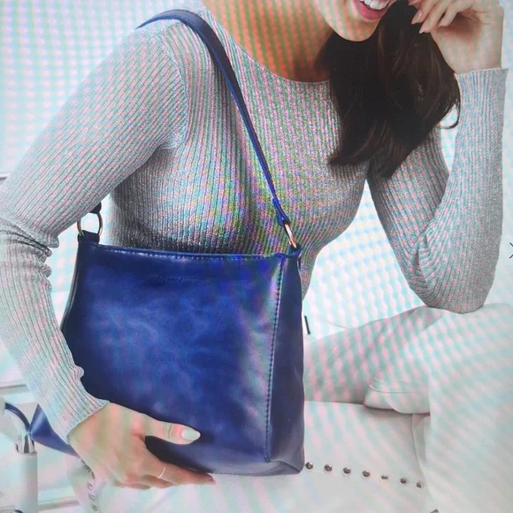 Portland Leather Modified Triangle Bag Cowboy Blue and Bifold Wallet - Picture 8 of 15